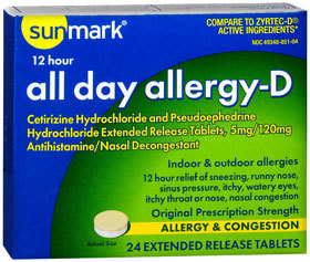 Sunmark All Day Allergy-D Tablets - 24 Each