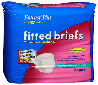 Entrust Plus Fitted Briefs Heavy Absorbency Extra Large - 14 Briefs, Case of 4