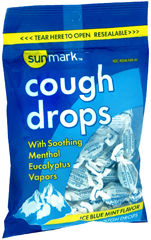 Sunmark Cough Drops Ice Blue Mint Flavor - 30 Each