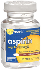 Sunmark Aspirin Regular Strength 325 mg Tablets - 100 Each