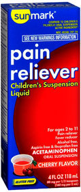 Sunmark Pain Reliever Children's Suspension Liquid Cherry Flavor - 4 Ounces - 1 Each