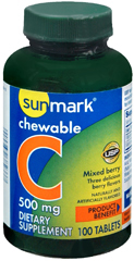 Sunmark Vitamin C 500 mg Chewable Tablets Mixed Berry - 100 Each