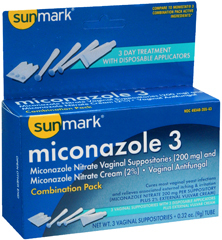 Sunmark Miconazole 3 Vaginal Antifungal Combination Pack Disposable Applicators - 3 Each