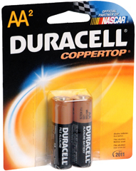 Duracell Coppertop AA Alkaline Batteries 1.5 Volt - 2 Each