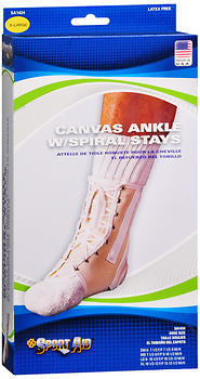 Sport Aid Canvas Ankle Support With Spiral Stays XL - 1 Each
