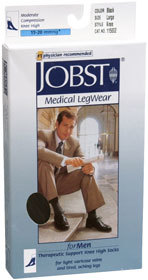 JOBST Medical LegWear For Men Knee High Socks 15-20 mmHg Black Large - 1 Each