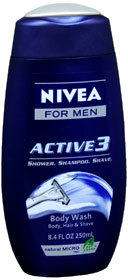 NIVEA FOR MEN Active 3 Body Wash - 8.4 Ounces - 1 Each