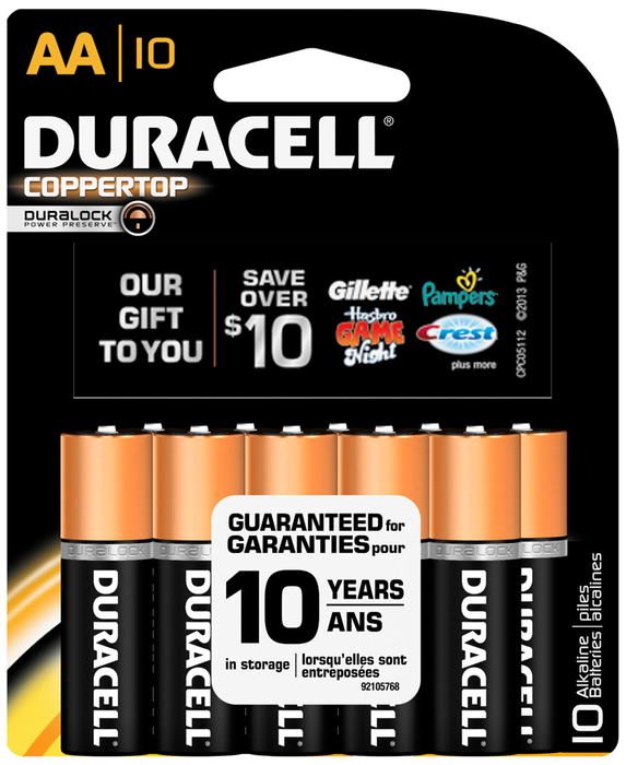 Duracell Coppertop Alkaline Batteries AA