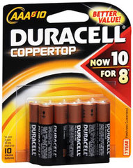 Duracell Coppertop Alkaline Batteries 1.5 Volt AAA - 10 Each