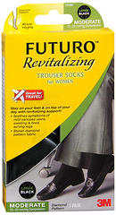 FUTURO Revitalizing Trouser Socks For Women Knee Highs Large Black Moderate - 1 Each