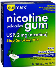 Sunmark Nicotine Polocrilex Gum USP 2 mg Mint - 100 Each