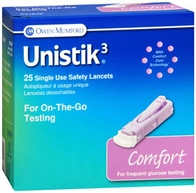 Owen Mumford Unistik 3 Comfort Safety Lancets - 25 Each