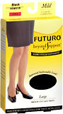 Futuro Pantyhose, Large, Black, Mild, Ultra Sheer, French Cut Lace Panty  - 1pr