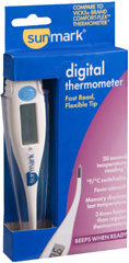 Sunmark Digital Thermometer Fast Read Flexible Tip - 1 Each
