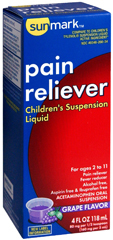 Sunmark Pain Reliever Children's Suspension Liquid Grape Flavor - 4 Ounces - 1 Each
