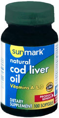 Sunmark Natural Cod Liver Oil Softgels - 100 Each