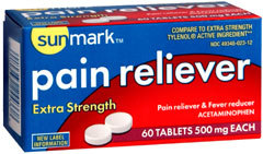 Sunmark Pain Reliever 500 mg Tablets - 60 Each