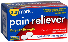 Sunmark Pain Reliever 325 mg Tablet - 100 Each