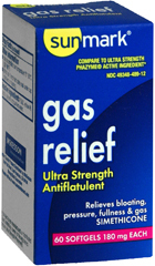 Sunmark Gas Relief Ultra Strength - 180 mg - 60 Softgels