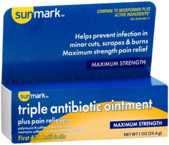 Sunmark Triple Antibiotic Ointment Plus Pain Reliever -1 oz