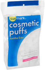 Sunmark Cosmetic Puffs Jumbo Size - 100 Each