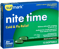 Sunmark Nite Time Cold Flu Relief Softgels - 12 Each