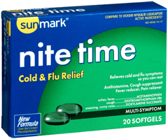 Sunmark Nite Time Cold Flu Relief Softgels - 20 Each