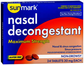 Sunmark Nasal Decongestant 30 mg Tablets - 24 Each