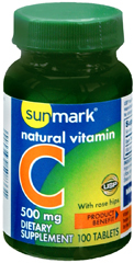 Sunmark Vitamin C 500 mg Tablets Natural With Rose Hips - 100 Each
