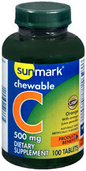Sunmark Chewable C 500 mg Tablets - 100 Each