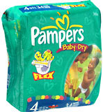 Pampers Baby-Dry Diapers Size 4 22-37 LBS 4X34 Pack - 34 EA