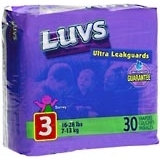 Luvs Ultra Leakguards Diapers Unisex Size 3 16-28 LBS - 30 EA