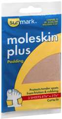 Sunmark Moleskin Plus Padding - 4-1/8 inches x 3-3/8 inches - 3 Each