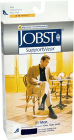 JOBST SupportWear Socks For Men Knee High 8-15 mmHg Black Large - 1 Each