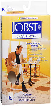 JOBST SupportWear Socks For Men Knee High 8-15 mmHg Black X-Large - 1 Each