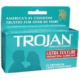 Trojan Condoms Ultra Texture Spermicidal Lubricant Latex - 12 Each