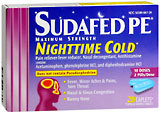 SUDAFED PE Nighttime Cold Caplets - 20 CP