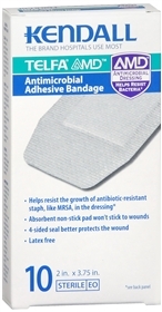 Kendall Telfa MD Antimicrobial Adhesive Bandage 2 Inches x 3.75 - 10 Box
