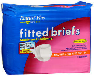 Entrust Plus Fitted Briefs Maximum Absorbency Medium - 20 x 4 Case