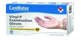 CareMates Vinyl-P Examination Gloves Large - 100 Count
