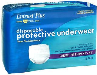 Entrust Plus Disposable Protective Underwear Super Absorbency Large - 16 x 4 Case