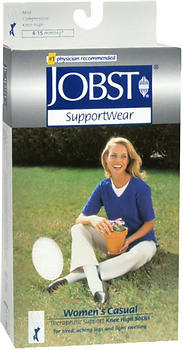 JOBST SupportWear Socks Women's Casual Knee High 8-15 mmHg White Medium - 1 Each