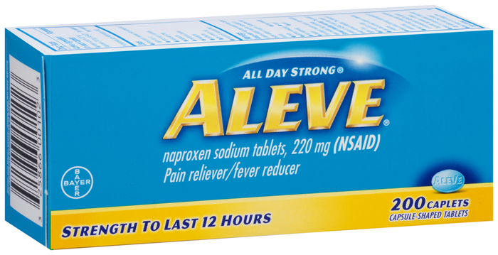 Aleve Pain Reliever/Fever Reducer, Caplets (Capsule-Shaped Tablets)  - 200ea