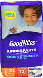 GoodNites Underpants For Nighttime Boys L-XL 60-125+ LBS - Case of 4 x 12