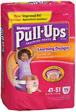 Pull-Ups Learning Designs Training Pants Girls 4T-5T 38-50 LBS - 4 Pack x 19 EA