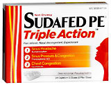 SUDAFED PE Triple Action Caplets - 24 CP
