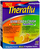 Theraflu Severe Cold & Cough Daytime & Nighttime Packets - 12 EA