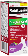 Robitussin CF Children's Cough & Cold Liquid Grape Flavor - 4 OZ
