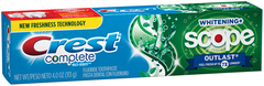 Crest Extra White Plus Scope Outlast Toothpaste Long Lasting Mint - 4 OZ