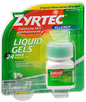 Zyrtec Antihistamine 10 mg Liquid Gels - 25 CP